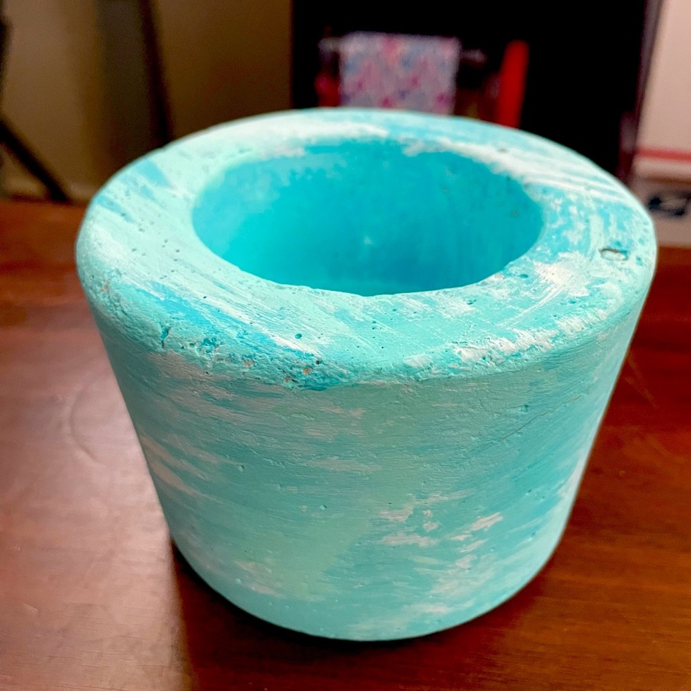 Handcrafted Turquoise Planter Pot